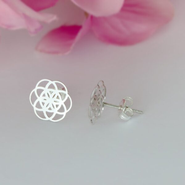 Cercei samanta vietii din argint 925 model cu tija si cheita
