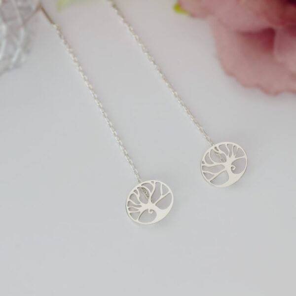 Cercei copacul vietii din argint 925 lungi cu lantisor