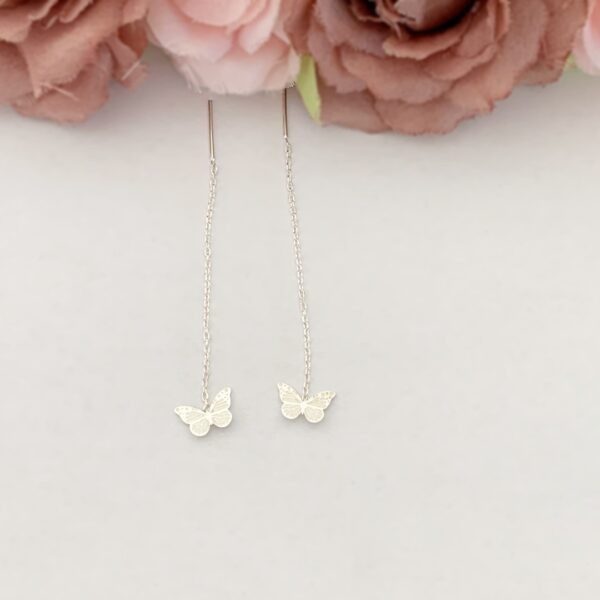 Cercei cu lant si model fluturas din argint 925 – pentru dama