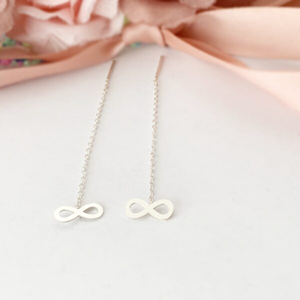 Cercei din argint 925 model infinit si lantisor-pentru dama