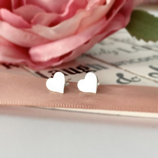 Cercei inimioara din argint 925 model cu tija si cheita