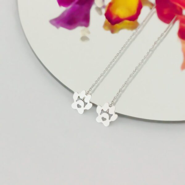 Cercei lungi cu lantisor model labute pentru dama – argint 925