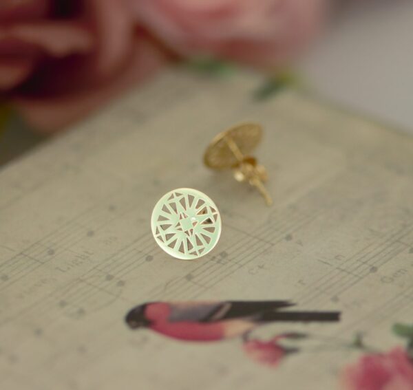 Cercei cu model abstract – din aur 14K – pentru dama