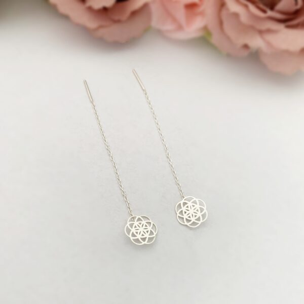 Cercei cu lant model samanta vietii – din argint 925