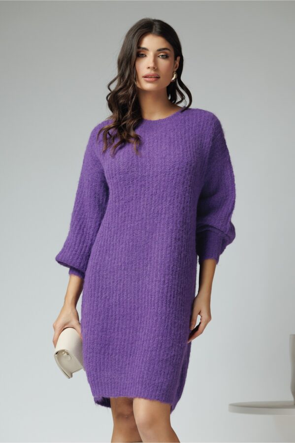 Rochie casual din tricot mov
