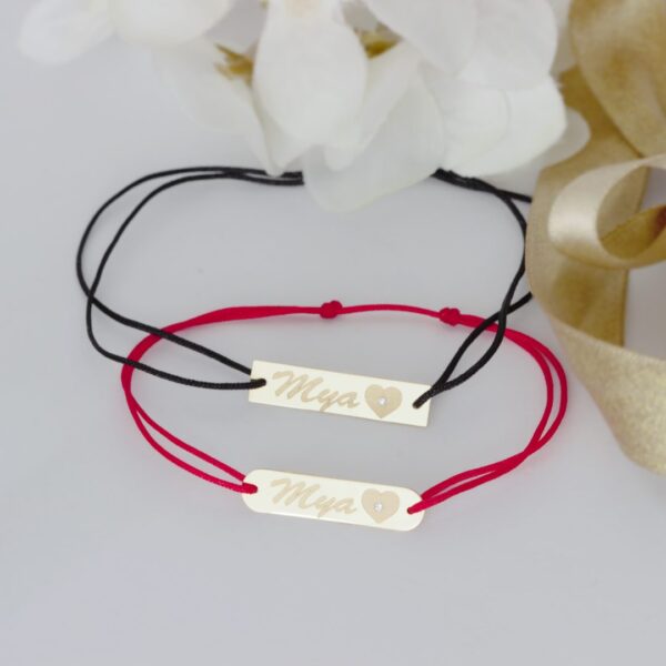 Set bratari cuplu cu placuta – din aur galben alb sau roze14K