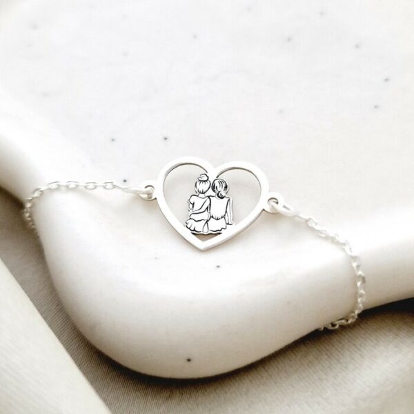 Bratara Inima Surorilor cu lantisor dama ? Argint 925