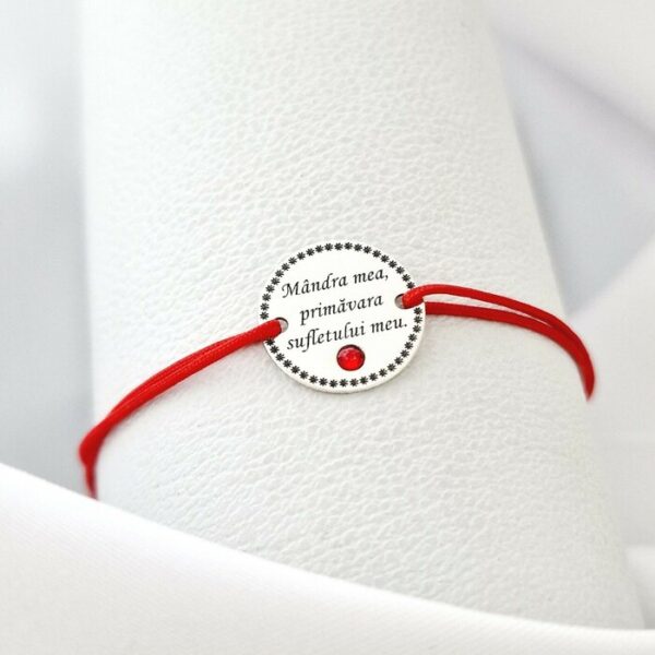 Bratara Mandra mea – Argint 925 si Cristal Swarovski – Snur reglabil