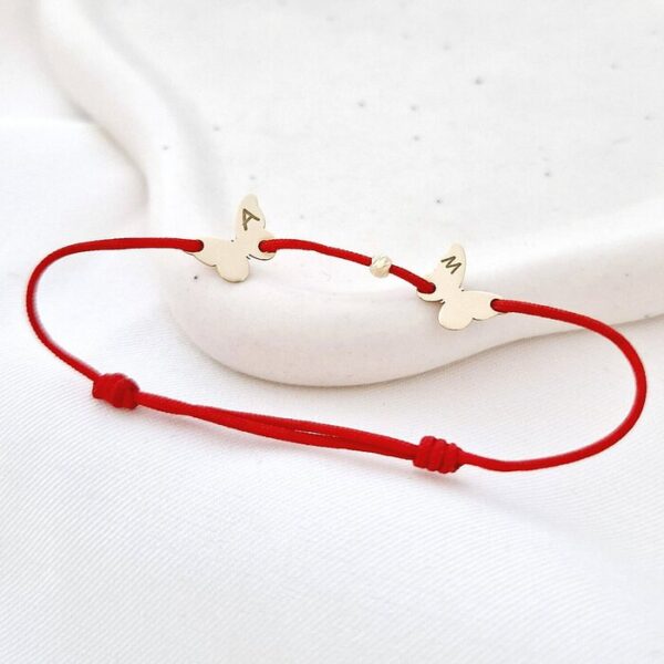 Bratara Zbor de Fluturi – Personalizare cu initiale si Biluta – Aur 14K