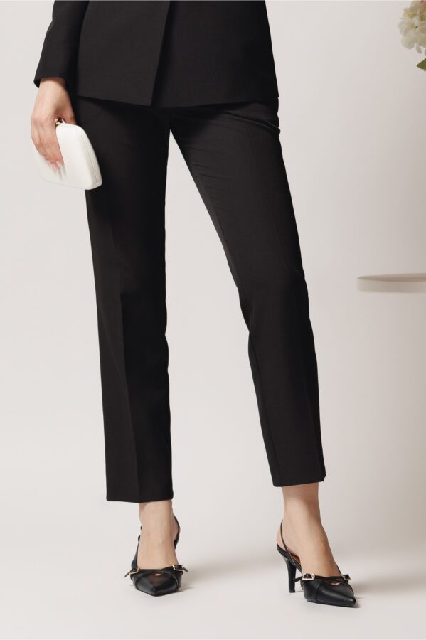 Pantaloni Moze office conici din stofa neagra