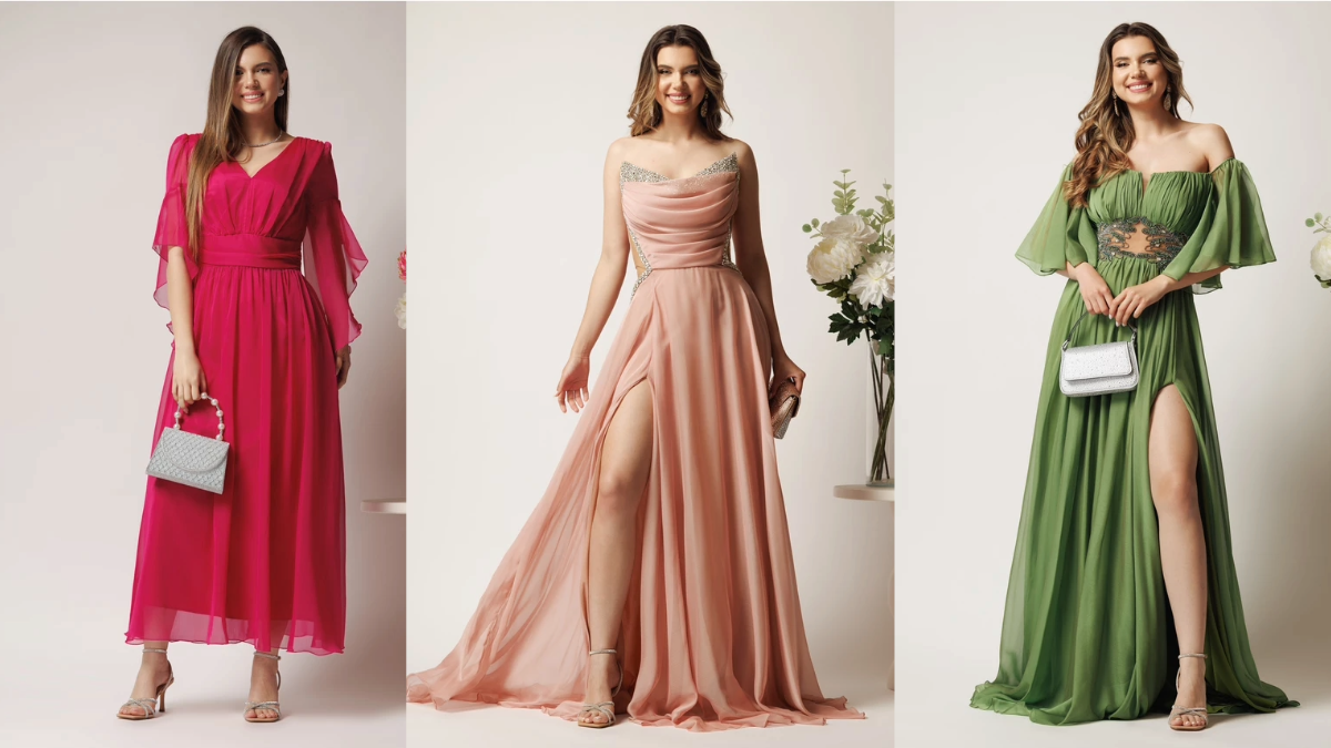 Rochie lungă de ocazie din voal