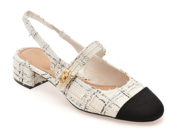 Pantofi ALDO alb-negru, AGATHE 122, din material textil