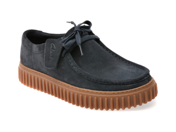 Mocasini CLARKS bleumarin, TORHILL LO, din piele intoarsa
