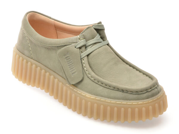 Mocasini CLARKS verzi, TORHILL BEE, din nabuc
