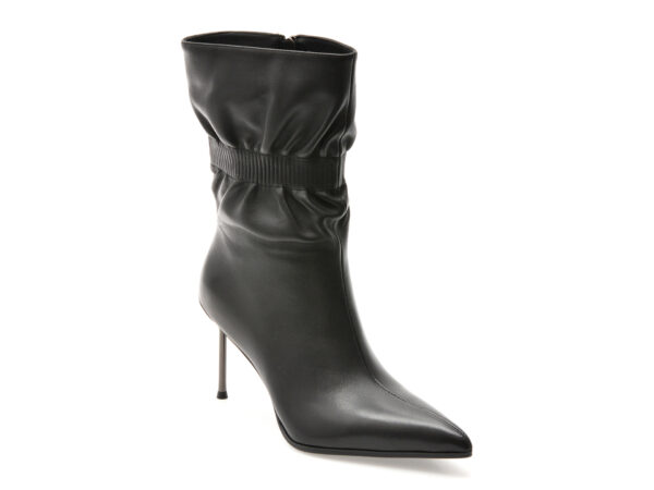 Botine elegante EPICA negre, M5A, din piele naturala