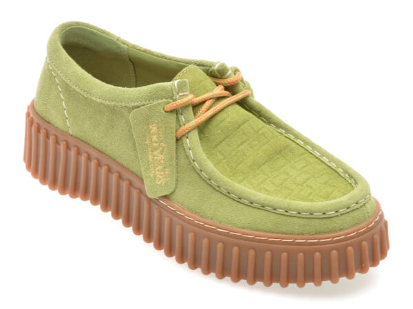 Mocasini CLARKS verzi, TORHBEE, din piele intoarsa
