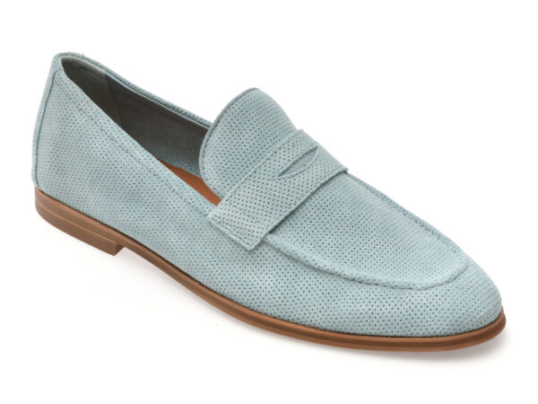 Mocasini eleganti ALDO albastri, JOURNEY 451, din piele intoarsa