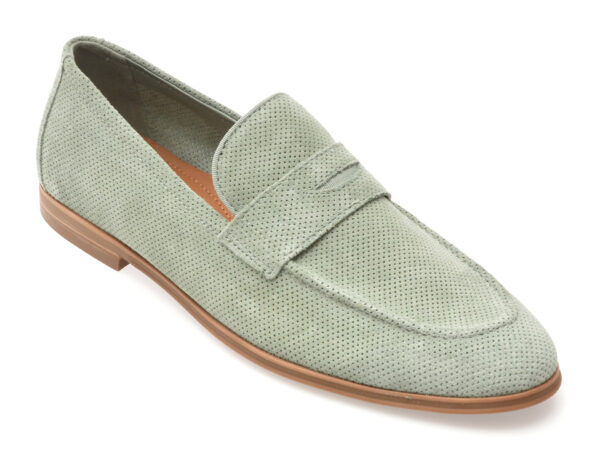 Mocasini eleganti ALDO verzi, JOURNEY 311, din piele intoarsa