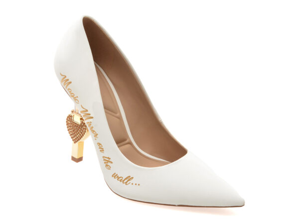 Pantofi eleganti ALDO albi, SNOWWHITEHEEL 100, din piele ecologica