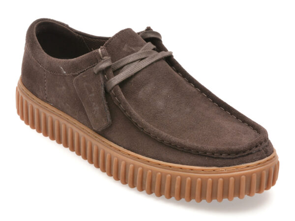 Mocasini CLARKS maro, TORHILL LO, din piele intoarsa
