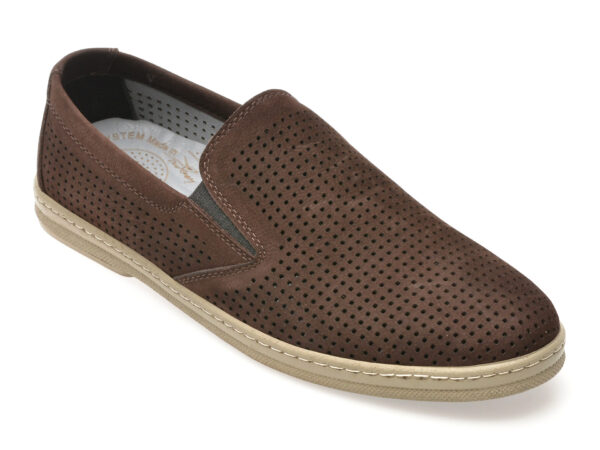 Mocasini BITE THE BULLET maro, OY403, din nabuc