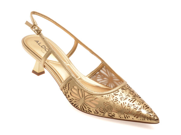 Pantofi eleganti ALDO aurii, ELEGANT 711, din piele ecologica