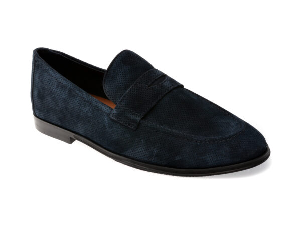 Mocasini eleganti ALDO bleumarin, JOURNEY 410, din piele intoarsa