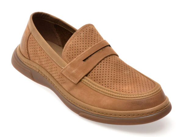 Mocasini EPICA kaki, N03073, din piele intoarsa