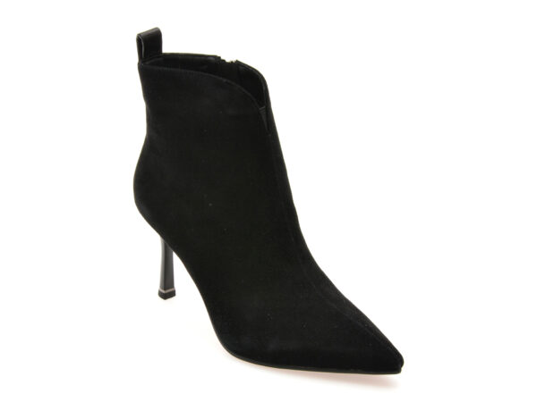 Botine elegante EPICA negre, A1501, din piele intoarsa