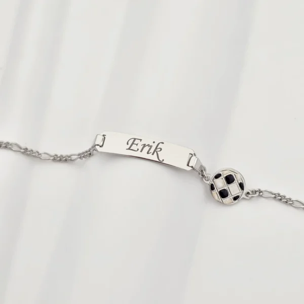 bratara-bebe-placuta-cu-nume-simbol-minge-de-fotbal-si-lantisor-argint-925-rodiat-105072-4.webp